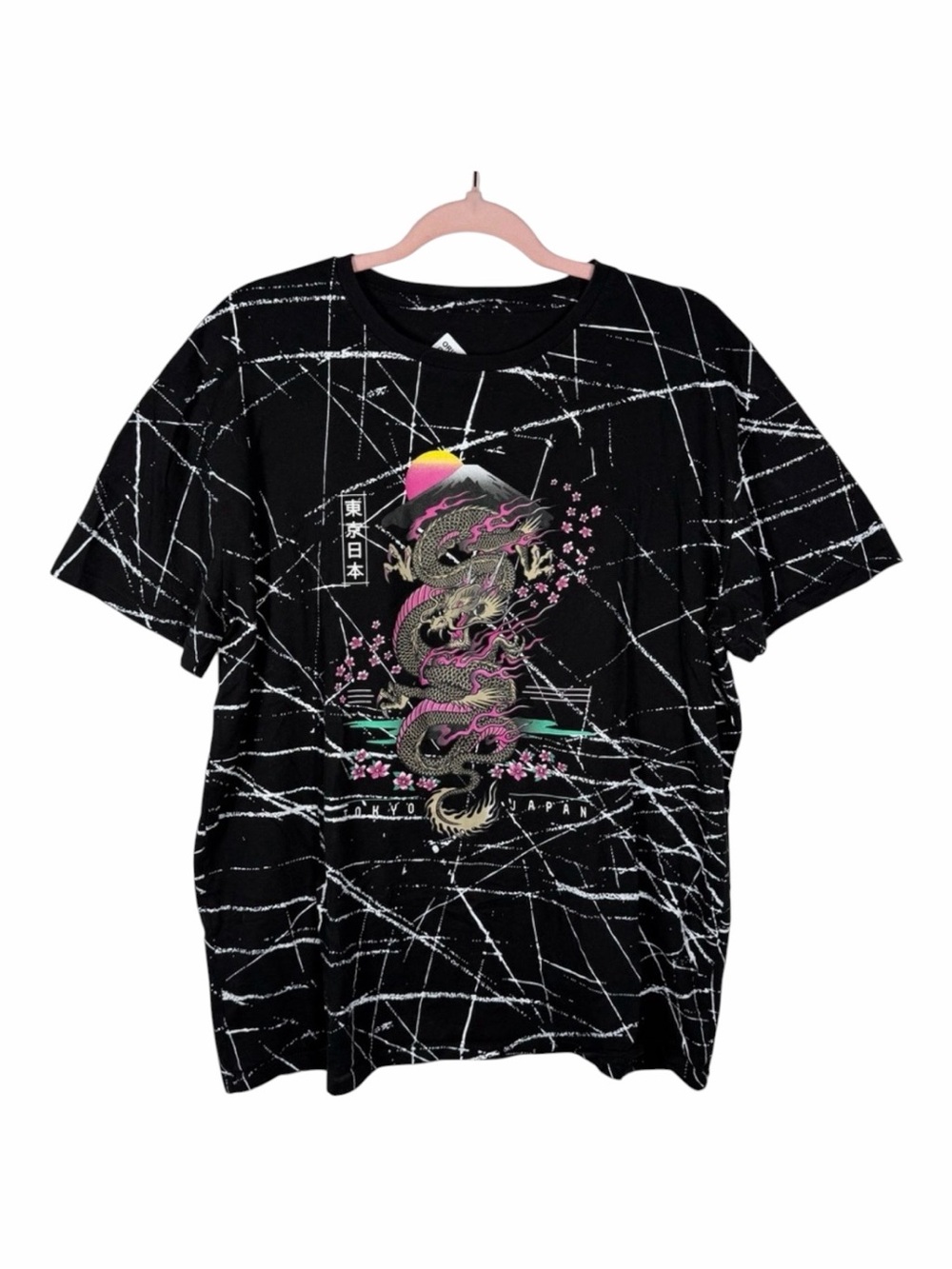 Original Gravity NWOT Black Graphic Short Sleeve T-Shirt Japanese Dragon Size XL - Picture 8 of 9